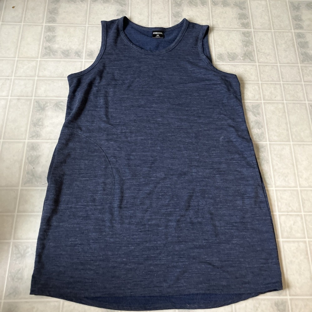 32 Degrees Cool womens size XXL sleeveless knit tank top dress Gray Pockets